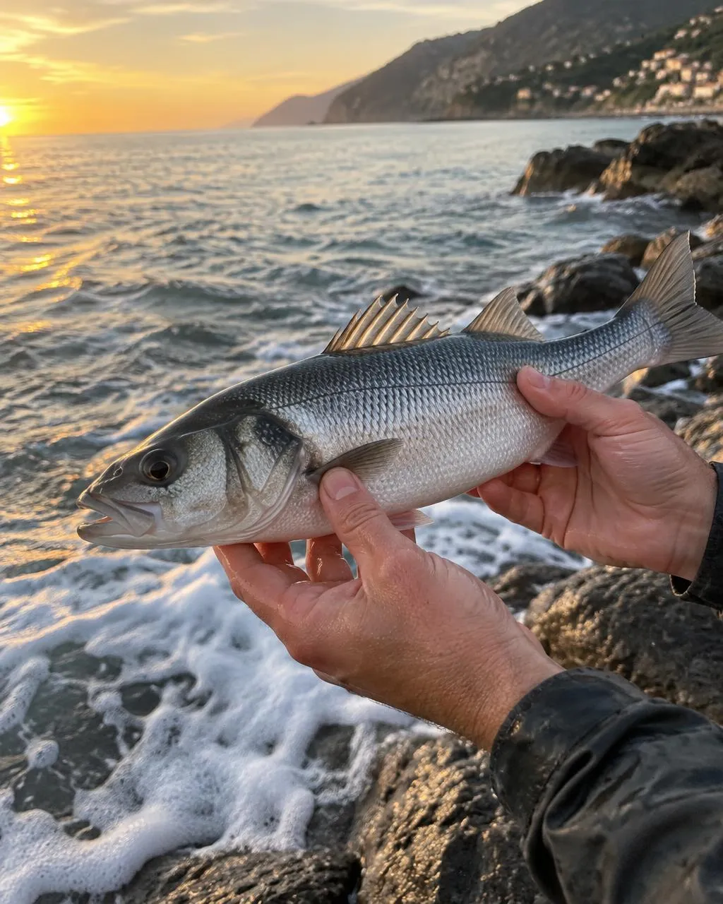 Foto dimostrativa: Spigola con la schiuma